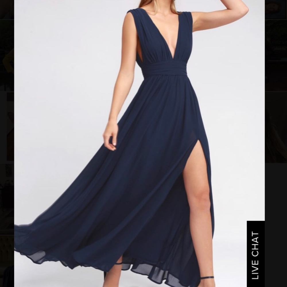 Lulus Navy Heavenly Hues Maxi Dress Small